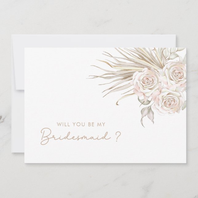 Invitation Serez-Vous Ma Femme D'Accueil Florale ? (Devant)