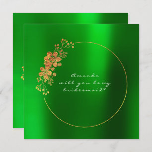 Invitation Serez-Vous Ma Femme D'Accueil Gold Emerald Green