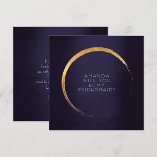 Invitation Serez-Vous Ma Femme D'Accueil Golden Circle Navy