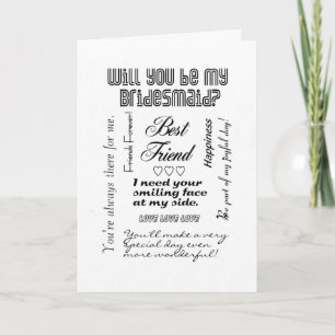 Invitation Serez-Vous Ma Femme D'Accueil, Meilleure Amie ?