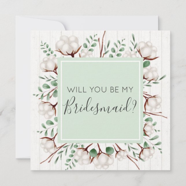 Invitation Serez-Vous Ma Femme D'Accueil Rustique Coton Sud (Devant)