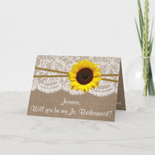 Invitation Serez-Vous Ma Femme D'Accueil ? Tournesol rustique