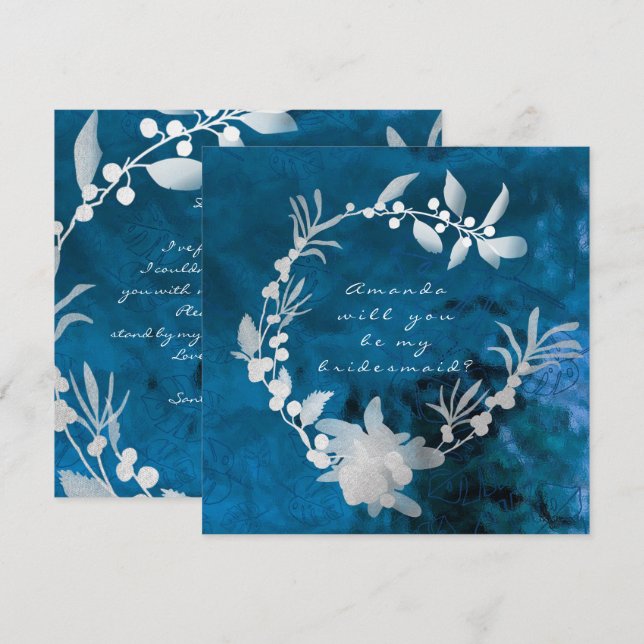 Invitation Serez-Vous Ma Femme D'Accueil Verre Bleu Gris Fer (Devant / Derrière)