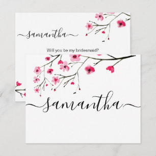 Invitation Serez-vous ma femme d'honneur Cherry mariage