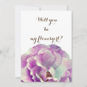 Invitation Serez-vous ma fille à fleurs Rose Rose
