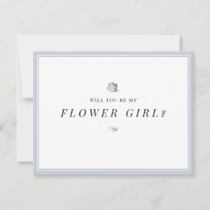 Invitation Serez-vous ma fille de fleurs minimaliste floral