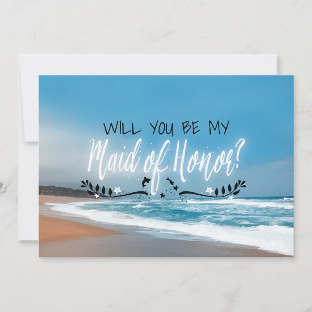 Invitation Serez-Vous Ma Fille D'Honneur ? | Beach Maid Of Ho (Devant)