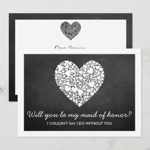Invitation Serez-Vous Ma Fille D'Honneur ? Coeur du tableau d