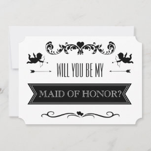 Invitation Serez-Vous Ma Fille D'Honneur ? Mariage de typogra