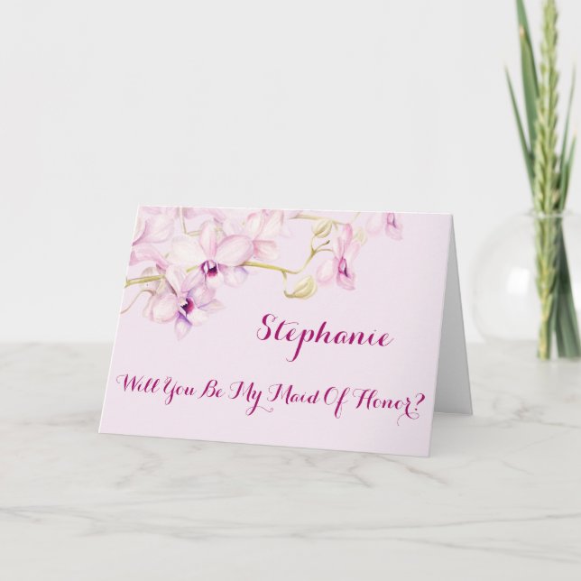 Invitation Serez-Vous Ma Fille D'Orchidées Tropicales D'Honne (Devant)