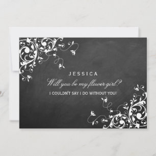 Invitation Serez-Vous Ma Fille Fleur ? Balances Chic Chalkboa