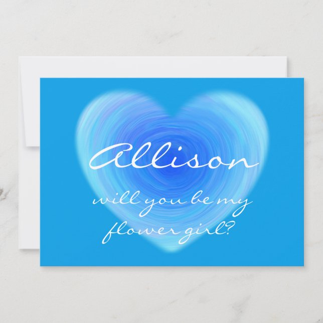 Invitation Serez-Vous Ma Fille Fleur ? Coeur personnalisé (Devant)