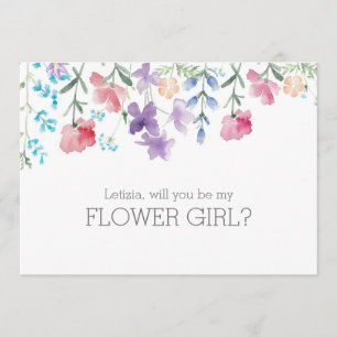 Invitation Serez-Vous Ma Fille Fleur Colorée Florale