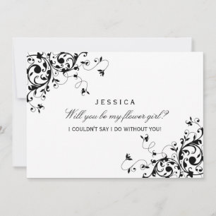 Invitation Serez-Vous Ma Fille Fleur ? Flèches noires et blan