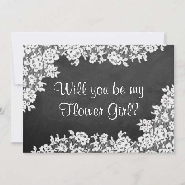 Invitation Serez-Vous Ma Fille Fleur ? Tableau de bord et den (Devant)