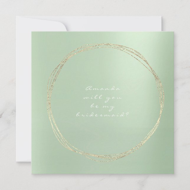 Invitation Serez-Vous Ma Monnaie D'Accueil Vert Luxe Or (Devant)