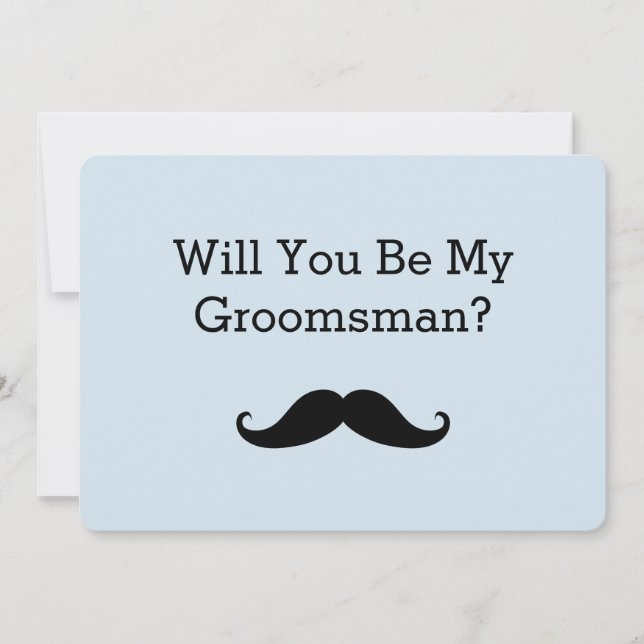 Invitation Serez-Vous Ma Moustache Noire Groomsman (Devant)