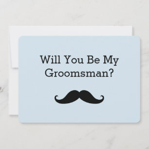 Invitation Serez-Vous Ma Moustache Noire Groomsman