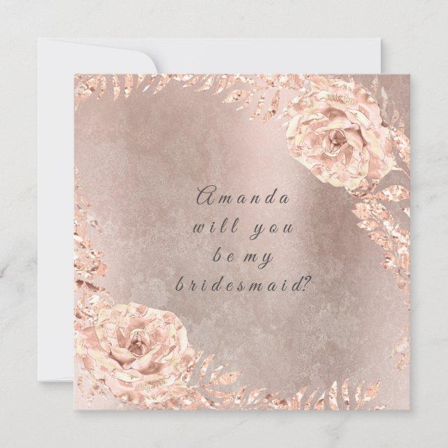 Invitation Serez-Vous Ma Rose D'Enfant D'Enfant D'Enfant Gold (Devant)