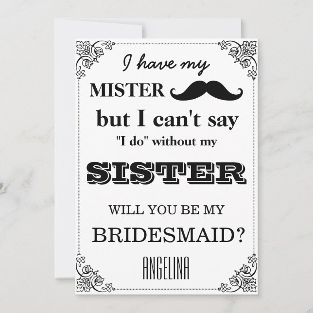 Invitation Serez-vous ma servante d'honneur ? (Devant)