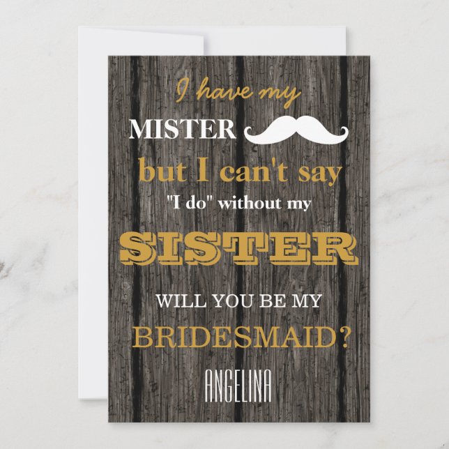 Invitation Serez-vous ma servante d'honneur ? (Devant)