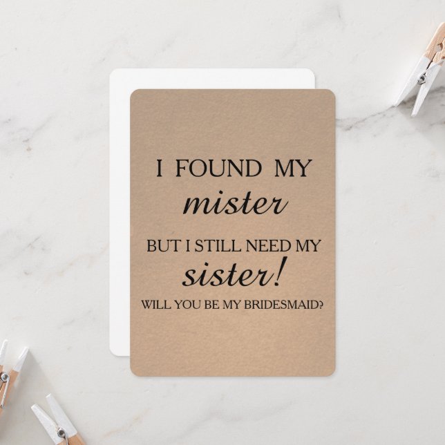 Invitation Serez-vous ma servante d'honneur ? (Devant/Arrière en situation)