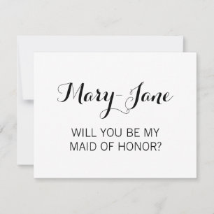 Invitation Serez-vous ma servante d'honneur Élégante calligra