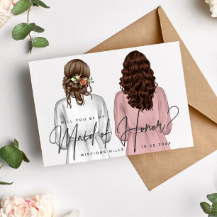 Invitation Serez-vous ma servante d'honneur ? Filles en Robes