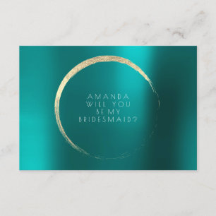 Invitation Serez-Vous Ma Serveuse Turquoise Verte Gold Minima