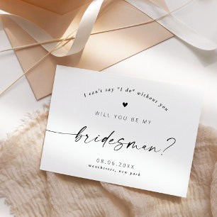 Invitation Serez-vous mon Bridesman Modern Elegant Script