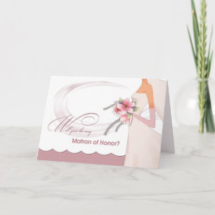 Invitation Serez-vous mon chef d'honneur ? Floral Dusty Rose