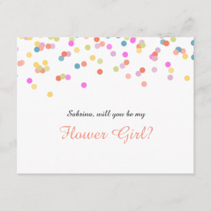 Invitation Serez-vous mon Confetti Festif Fille Fleur