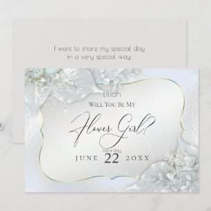 Invitation Serez-Vous Mon Flower Icy Blue Shimmer