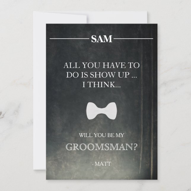 Invitation Serez-Vous Mon Groomsman ? (Devant)