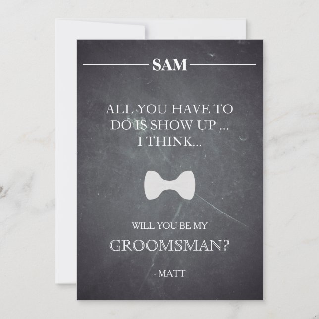 Invitation Serez-Vous Mon Groomsman ? (Devant)