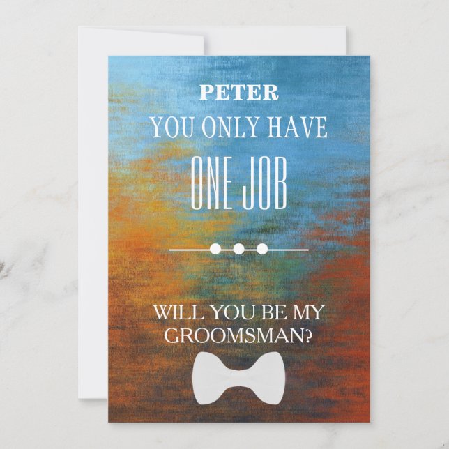 Invitation Serez-Vous Mon Groomsman ? (Devant)