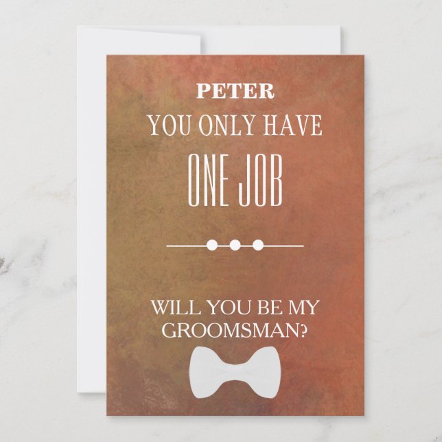 Invitation Serez-Vous Mon Groomsman ? (Devant)
