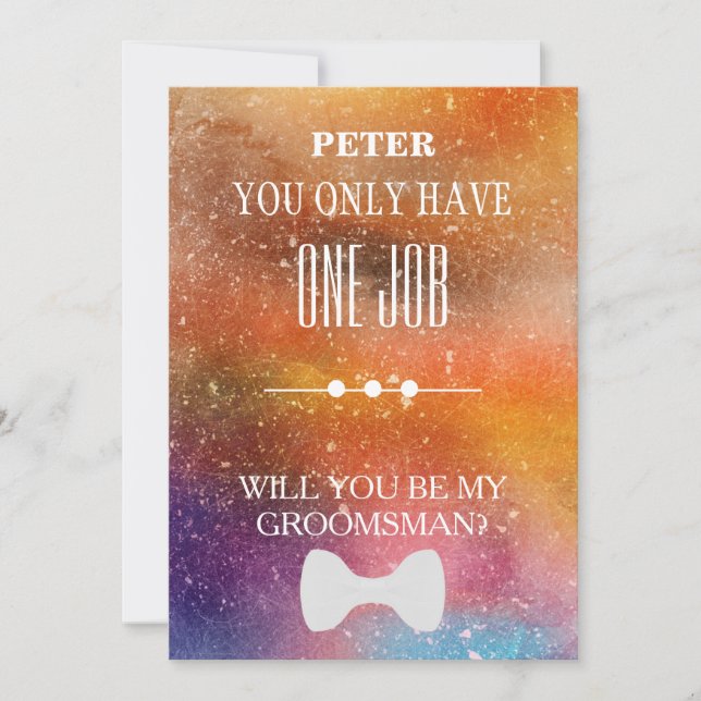 Invitation Serez-Vous Mon Groomsman ? (Devant)