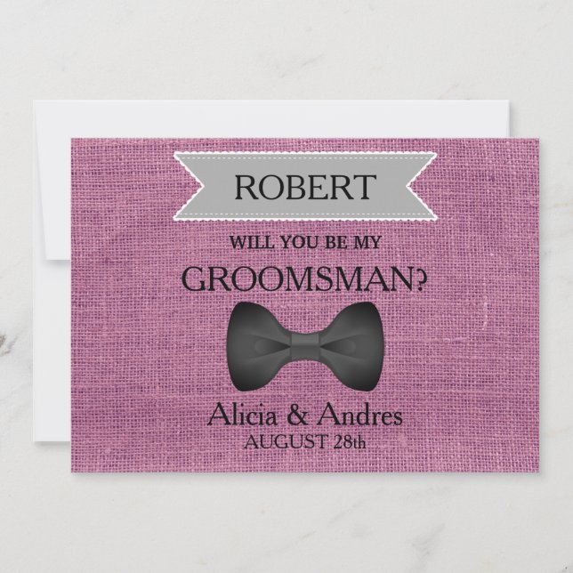Invitation Serez-vous mon Groomsman avec Bow ? (Devant)