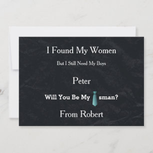 Invitation Serez-Vous Mon Groomsman Black Chalk Board BlueTie
