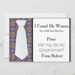 Invitation Serez-Vous Mon Groomsman Cravate blanche et noire