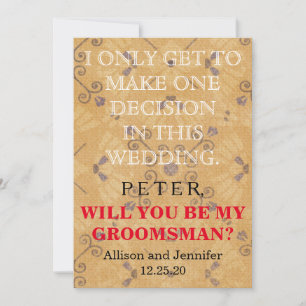 Invitation Serez-vous mon Groomsman ? Personnalisé