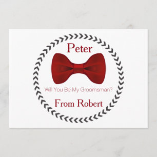 Invitation Serez-vous mon groomsman Red Bow Cravate