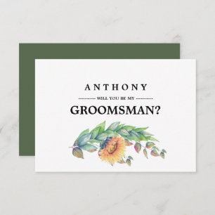 Invitation Serez-vous mon Groomsman ? Tournesols rustiques