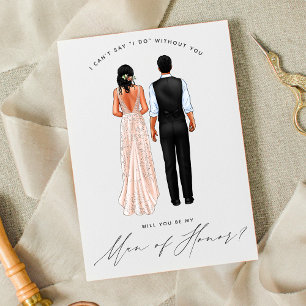 Invitation Serez-vous mon homme d'honneur ? Filles en lueurs