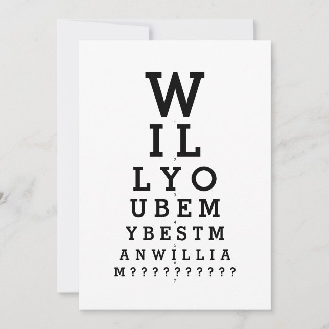 Invitation Serez-Vous Mon Meilleur Opticien Photo Graphique (Devant)