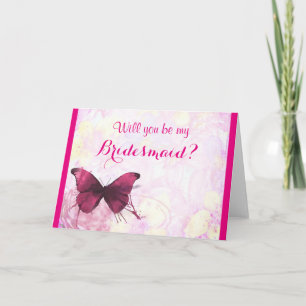 Invitation Serez-vous mon papillon d'aquarelle de servante