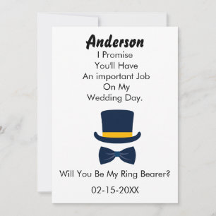 Invitation Serez-vous mon Porteur de Bague Style classiqueI