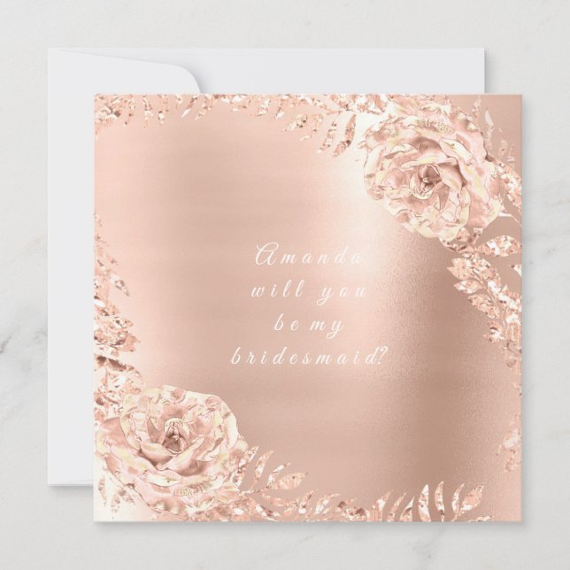 Invitation Serez-Vous Mon Rose D'Accueil Gold Wreath Lux (Devant)