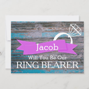 Invitation Serez-Vous Notre Porteur De Bague En Bois